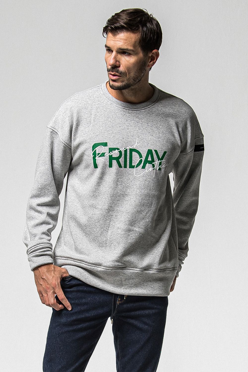 FRIDAY OLD LOGO VELOURS FLEECE TRINER / FRIDAYコラボ オールドロゴ 裏ベロアフリーストレーナー