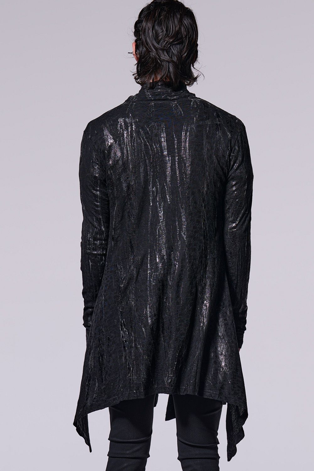 Leopard JQD Jersey HAKU Flare Shawl Cardigan / レオパード ジャガード ジャージ フレア ショール カーディガン