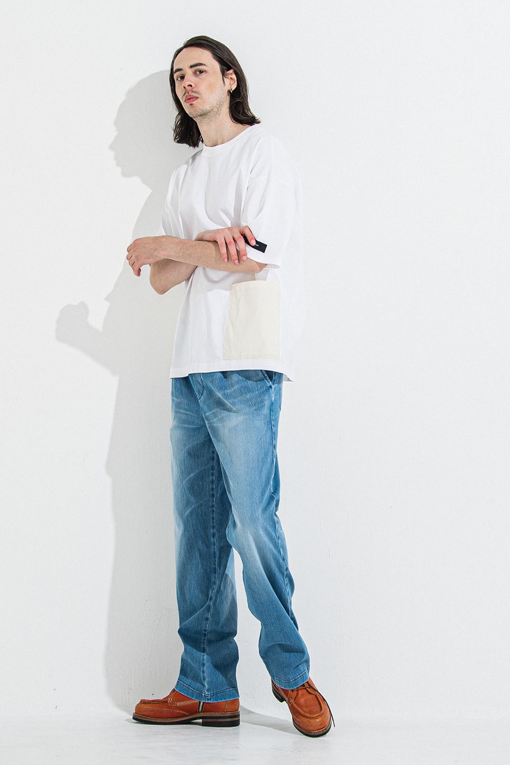 DENIM JERSEY WIDE PT / デニム ジャージ ワイド パンツ