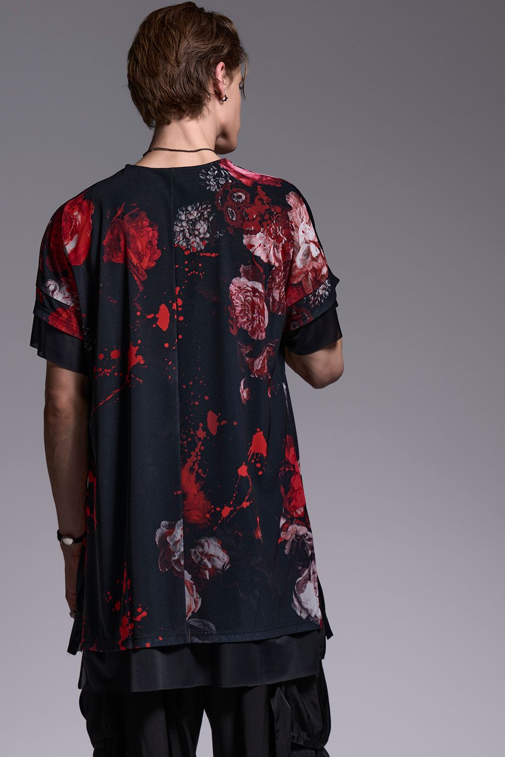 Flora Mesh Crew Neck Layered-T / フローラメッシュ クルーネック レイヤードTシャツ