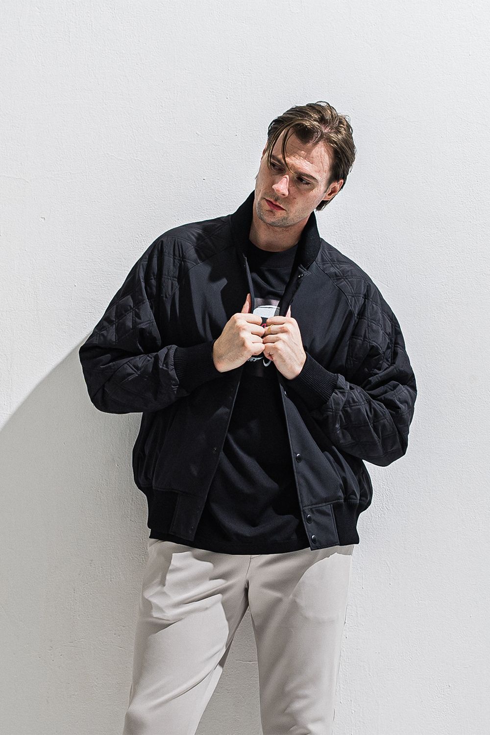 PB Varsity jacket / ラグランスリーブ キルティング バーシティージャケット