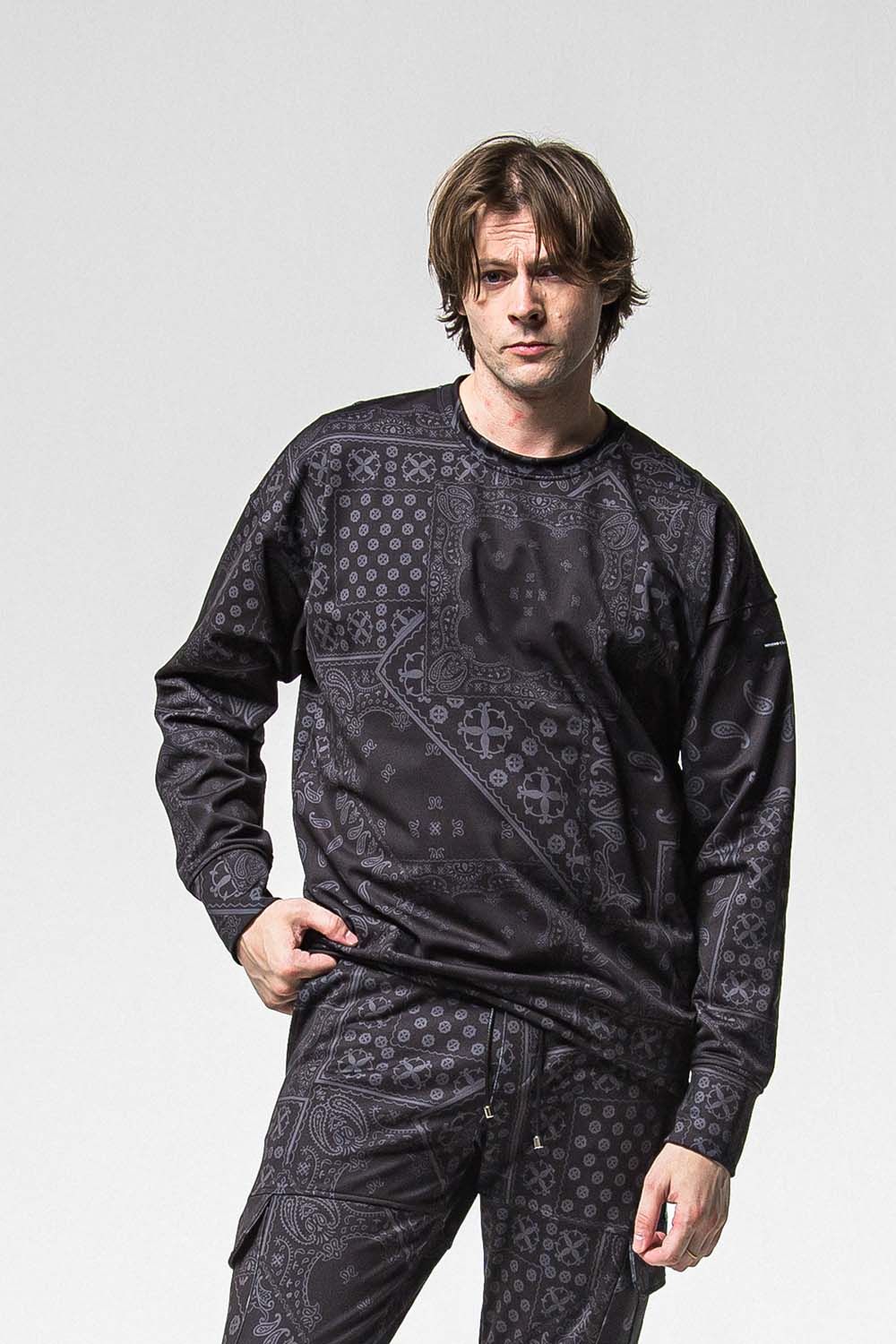 PAISLEY BACK FLEECE DROP TRINER / ペイズリー バック フリース ドロップ トレーナー
