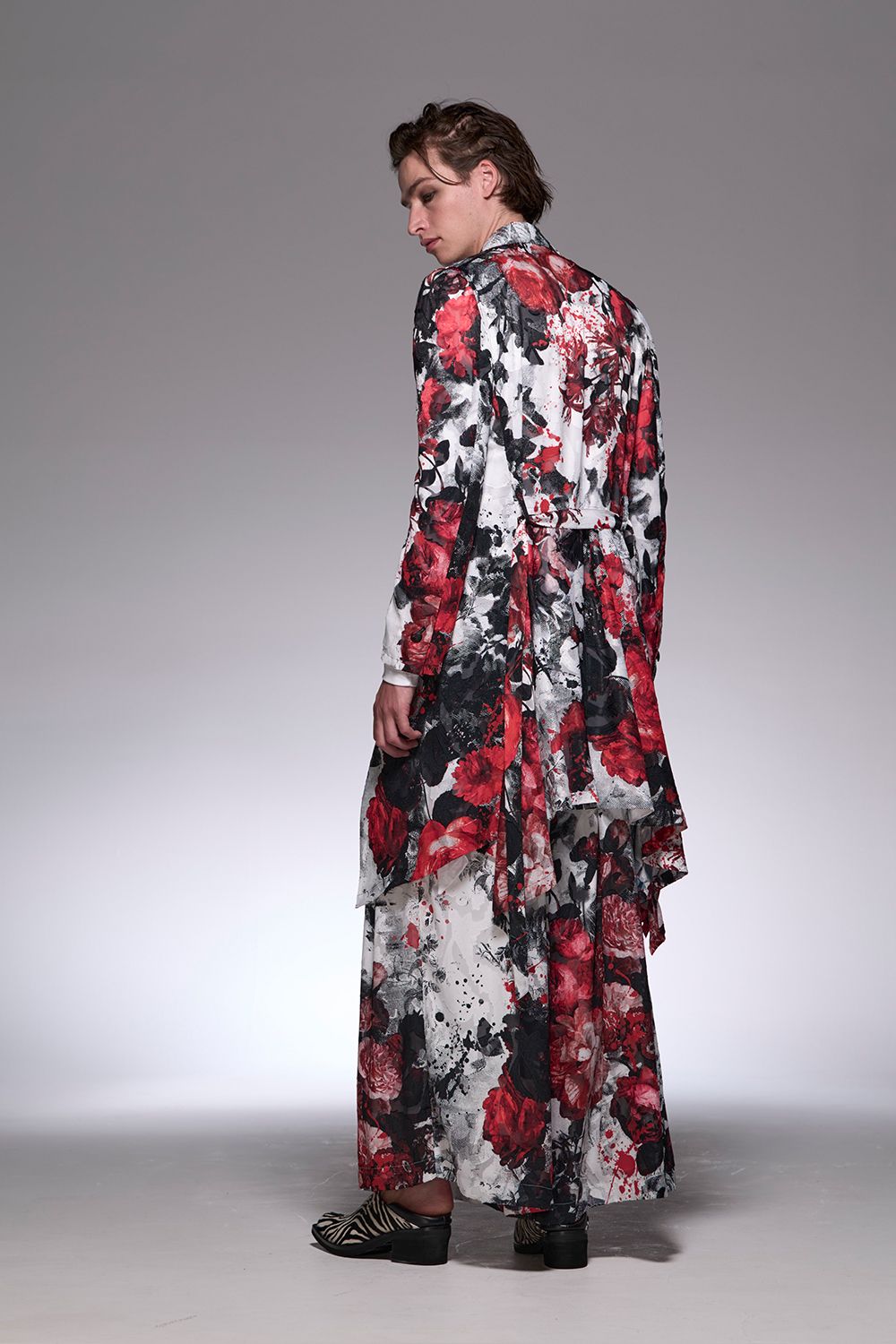 Splash Flora Wide Tuck Slacks / スプラッシュフローラ ワイドタックスラックス