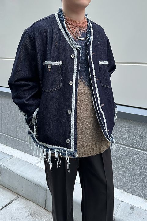 meagratia Lace tape denim BL Style②