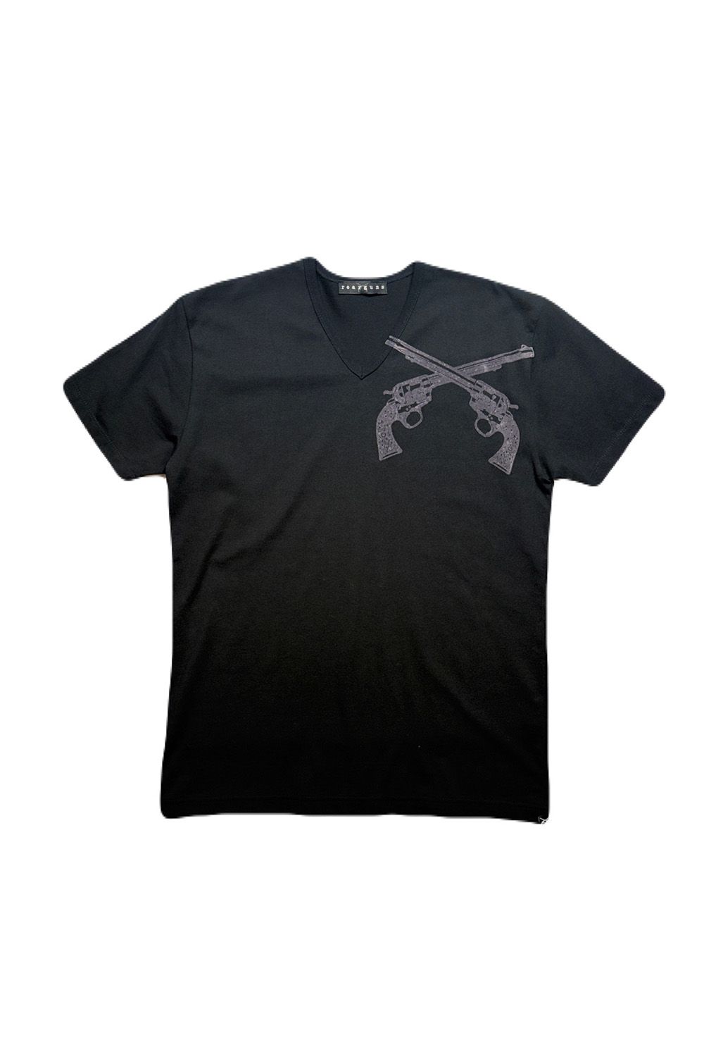 ARCHIVE VN/TEE FLOCK / アーカイブ Vネック Tシャツ フロッキープリントクロスガン