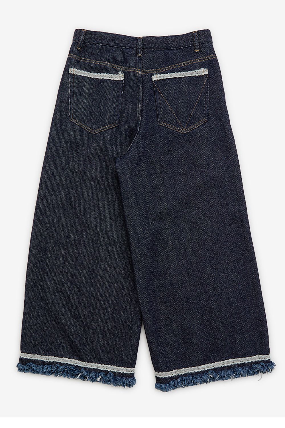 Lace tape denim wide slacks / レーステープ デニム ワイドスラックス
