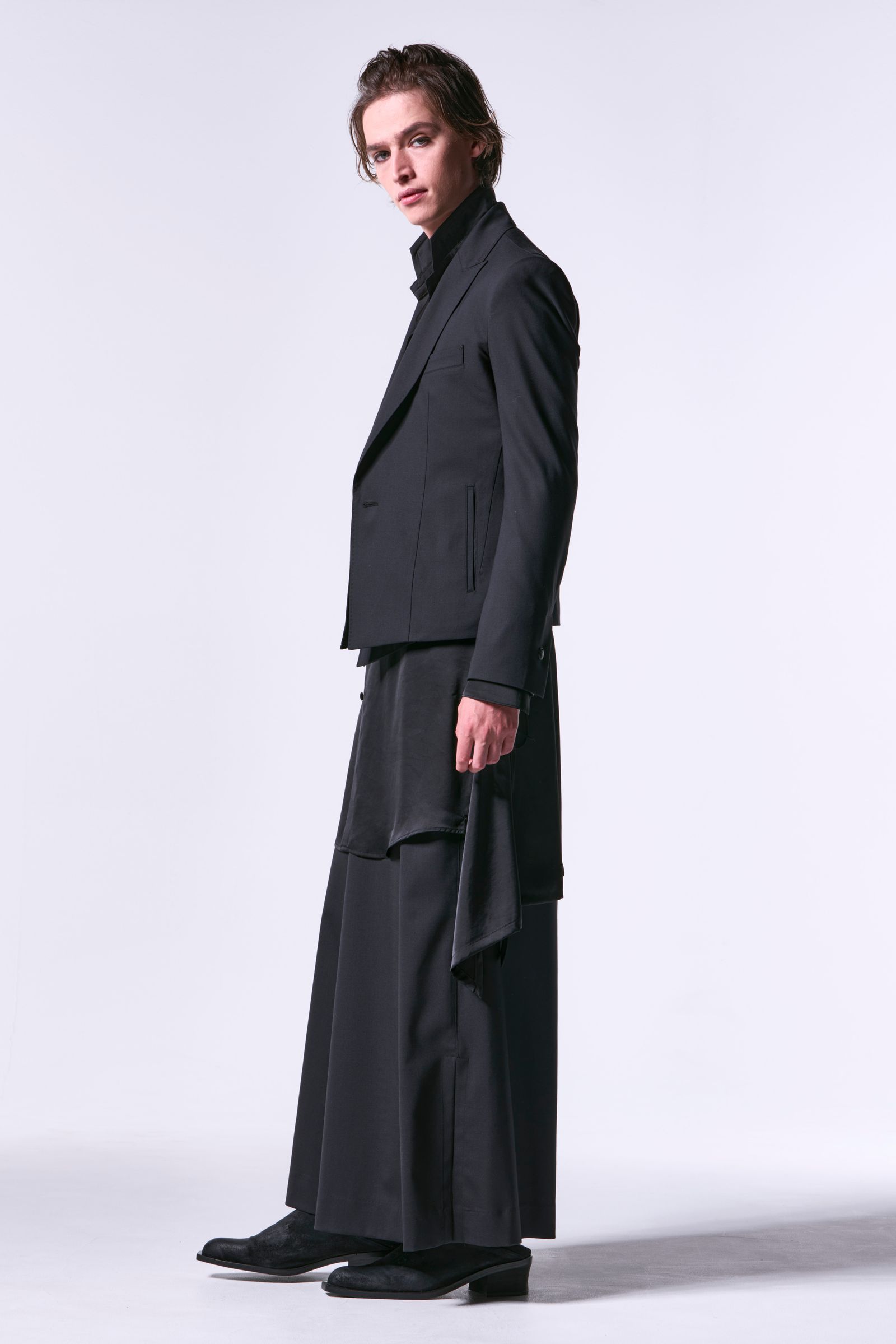Kiryuyrik/キリュウキリュウ スタンドカラーフレアシャツ kiryuyrik - Vintage Satin Stand Collar Flare Shirt