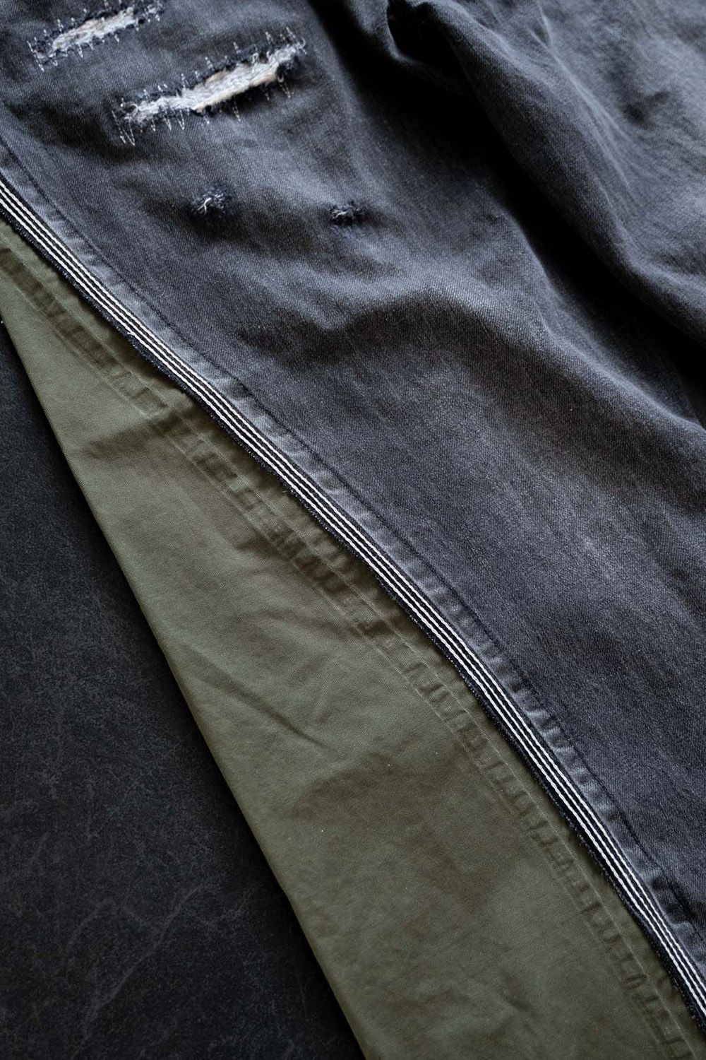 WRAP SEAM LOOSE FIT / ラップ シーム ルーズ フィット リメイク デニム バレルパンツ