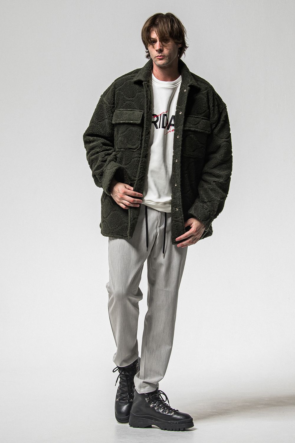 FRIDAY OLD LOGO VELOURS FLEECE TRINER / FRIDAYコラボ オールドロゴ 裏ベロアフリーストレーナー