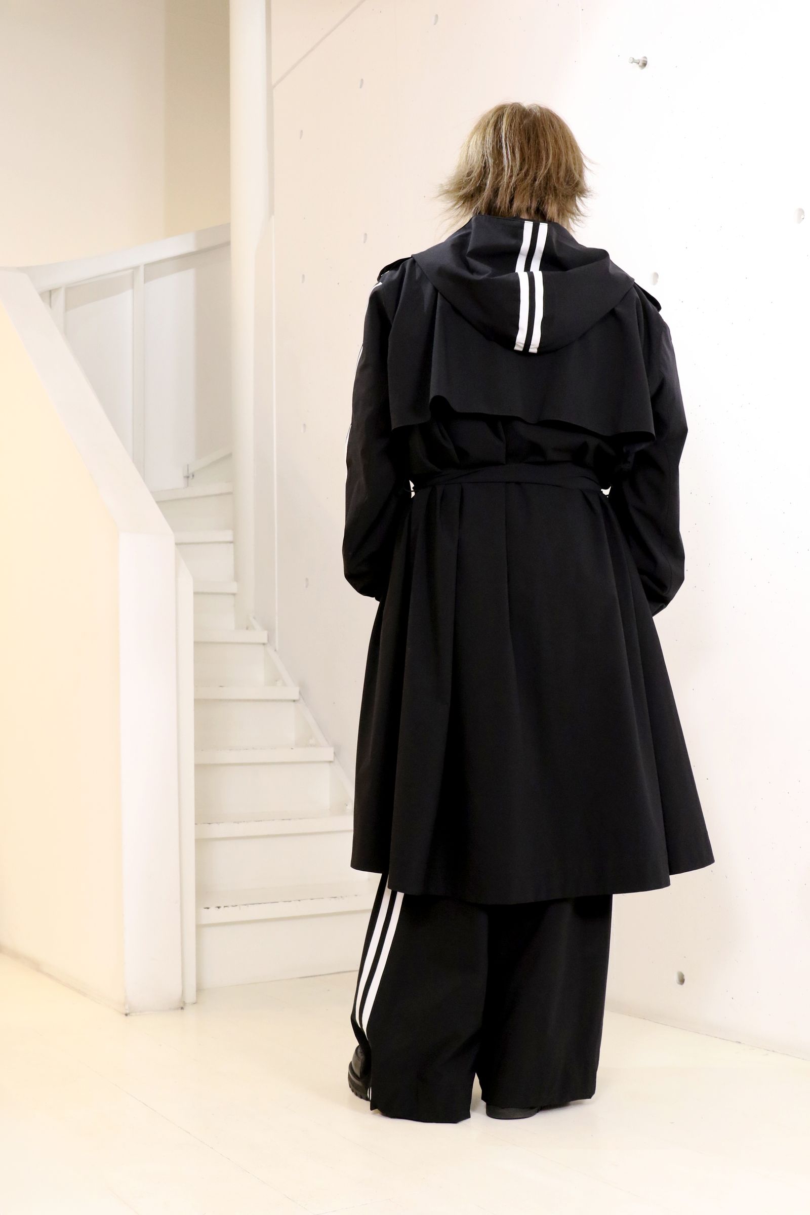 Sustainable Tuffeta Line Big Silhouette Hoodie / ライン ビッグシルエット フーディー