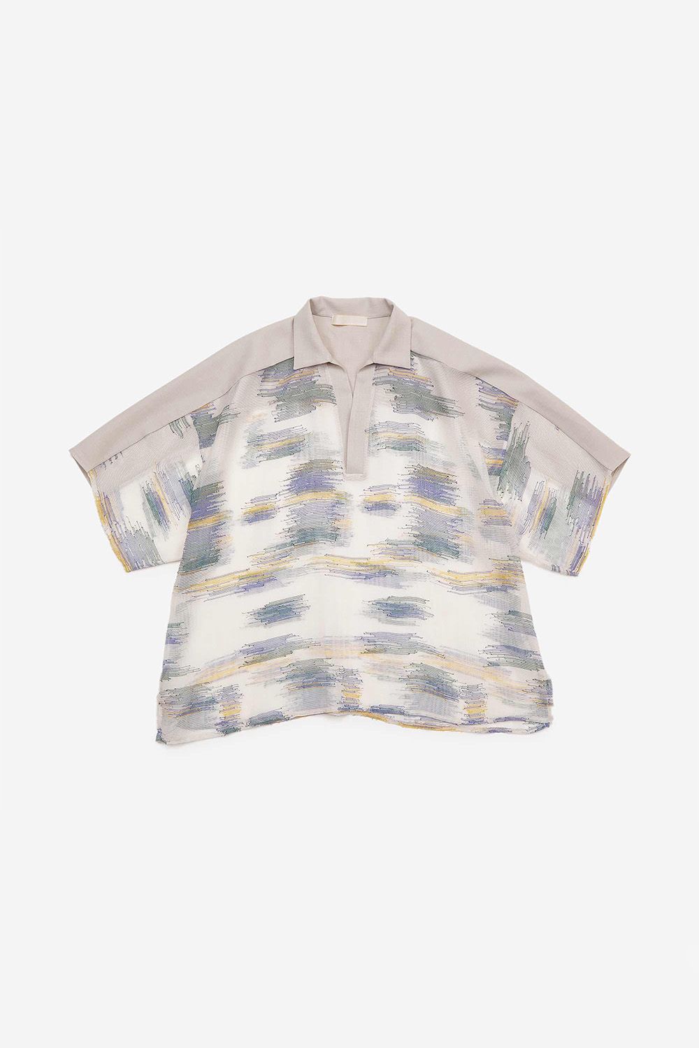 Mesh skipper collar SH / メッシュ スキッパーカラー シャツ