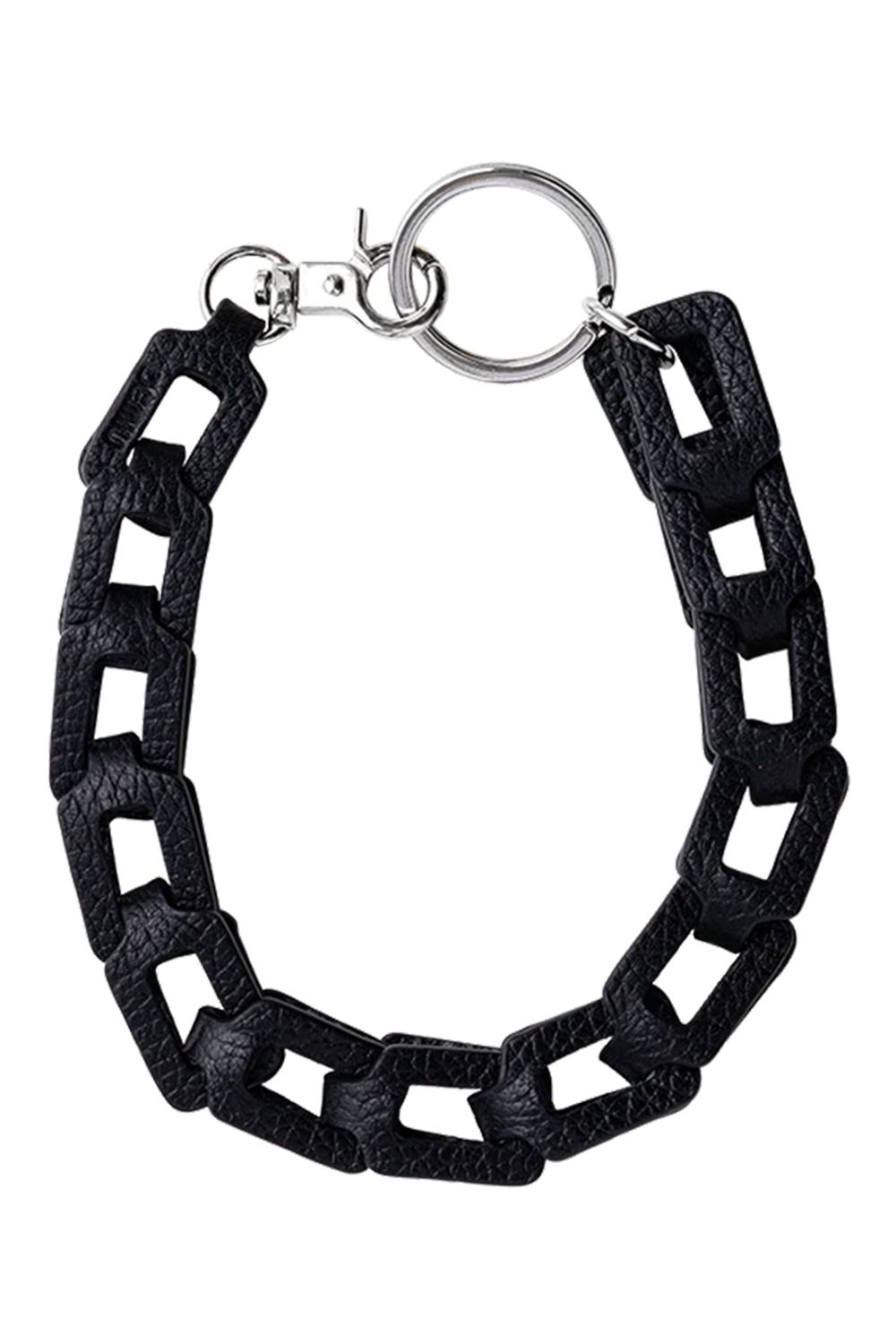 Hand STRAP Rectangle  / レクタングルチェーン レザーハンドストラップ｜ブラック
