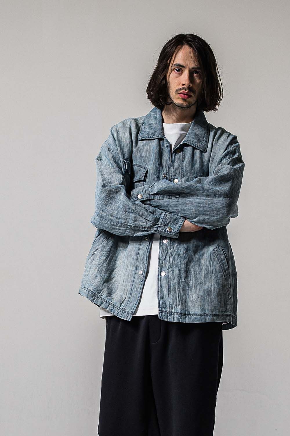 INDIGO LINEN JACK SHIRTS / インディゴ リネン ジャック シャツ