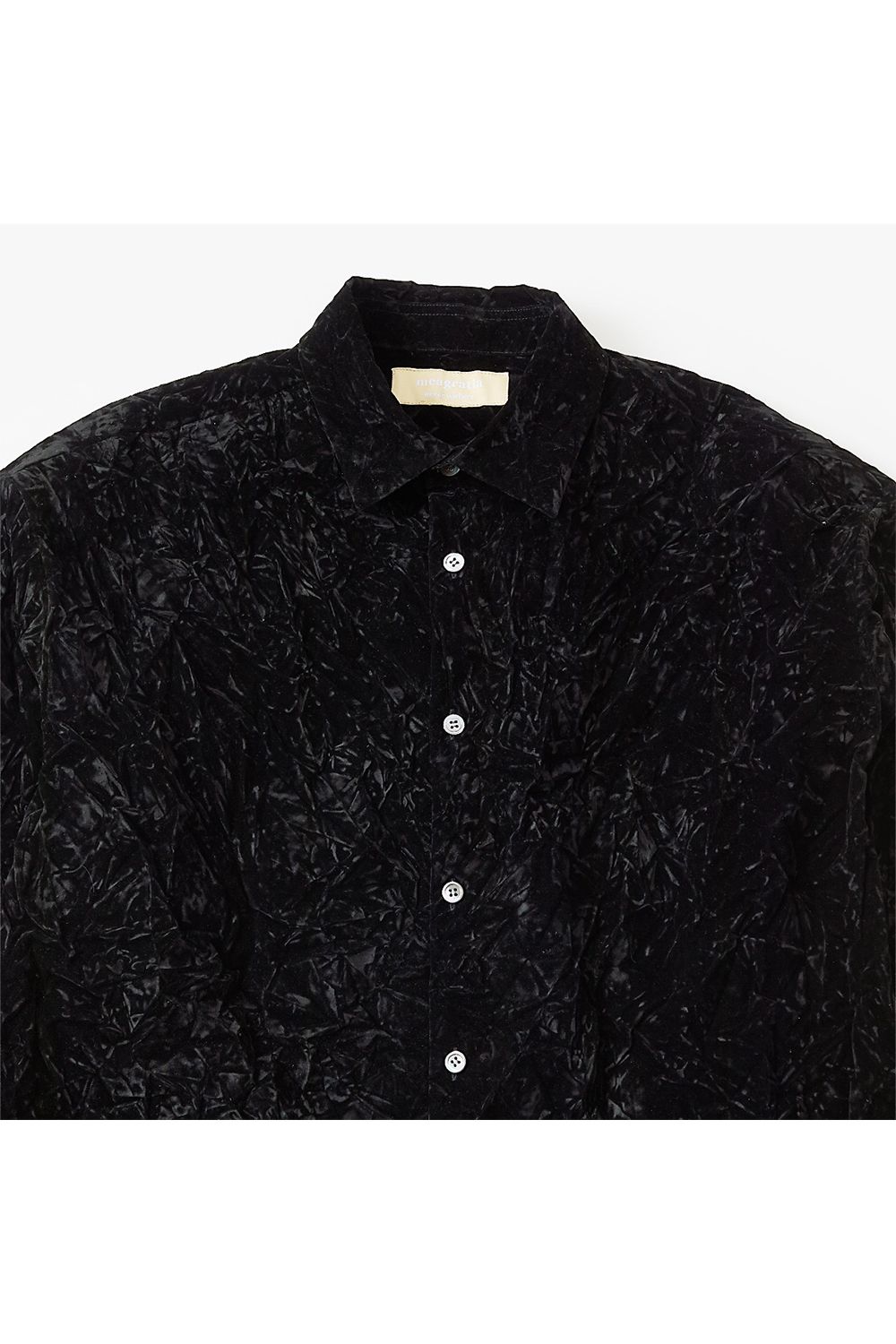 Flock printed washer shirt / フロッキープリント ワッシャー シャツ