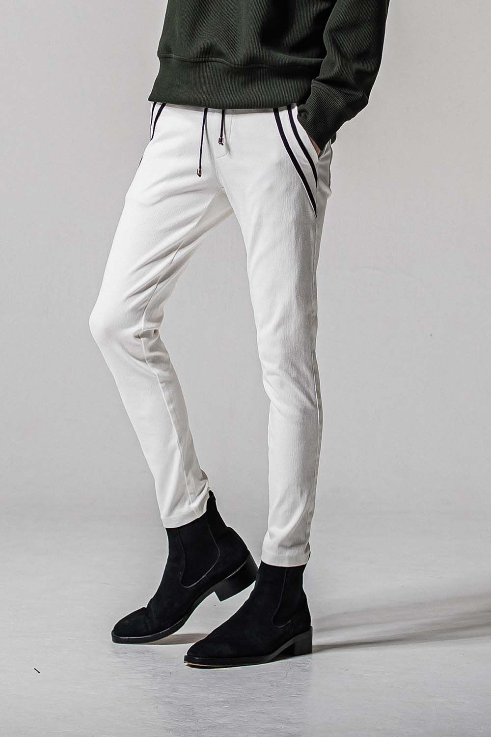 EX DENIM JERSEY EDGE PT / デニム ジャージ エッジ ラインパンツ