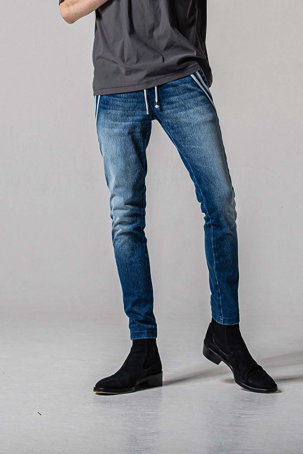 EX DENIM JERSEY EDGE PT / デニム ジャージ エッジ ラインパンツ