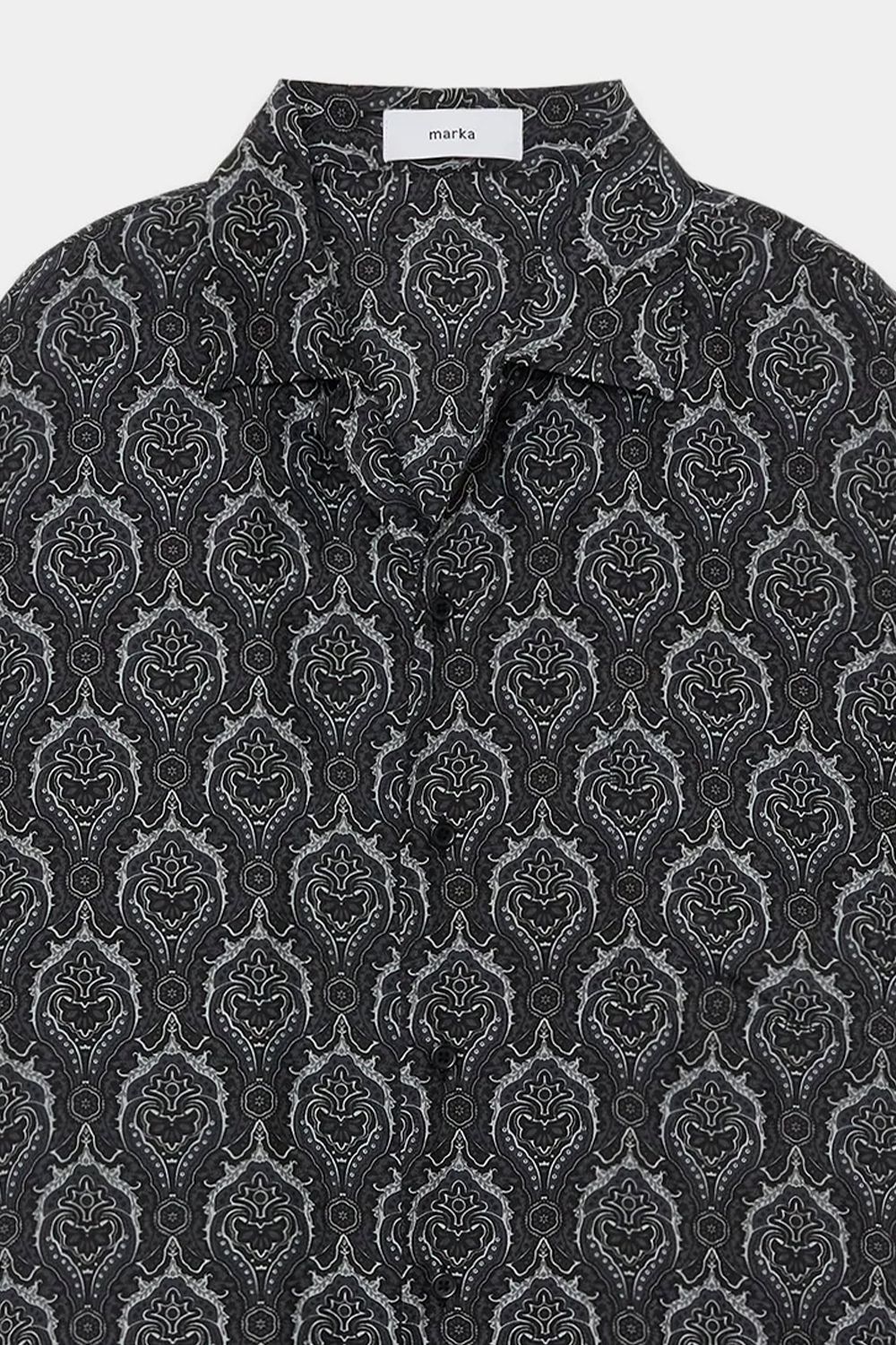 BANANA REPUBLIC 名作レザーシャツ　羊革 marka - HABUTAE SILK OPEN COLLAR SHIRT / シルク羽二重