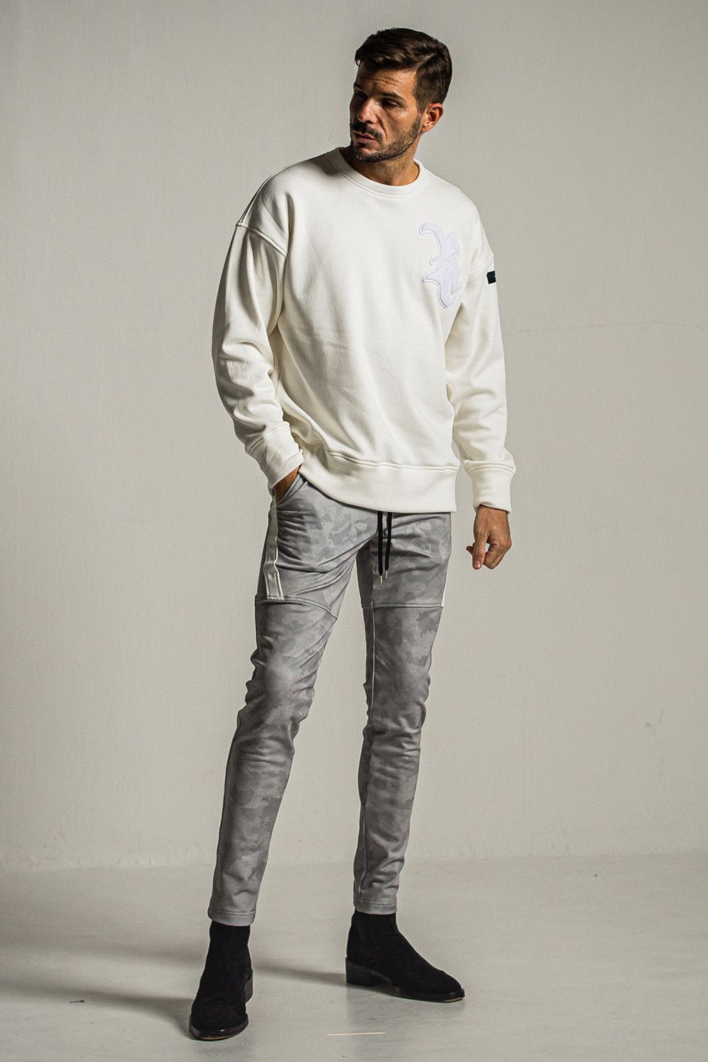 RC CHENILLE VELOURS FLEECE DROP TRAINER / RC シェニール ベロア フリース ドロップ トレーナー