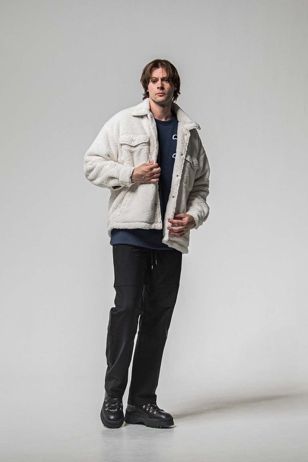 RC CHENILLE VELOURS FLEECE DROP TRINER / RC サガラ刺繍ワッペン ベロア フリース ドロップ トレーナー