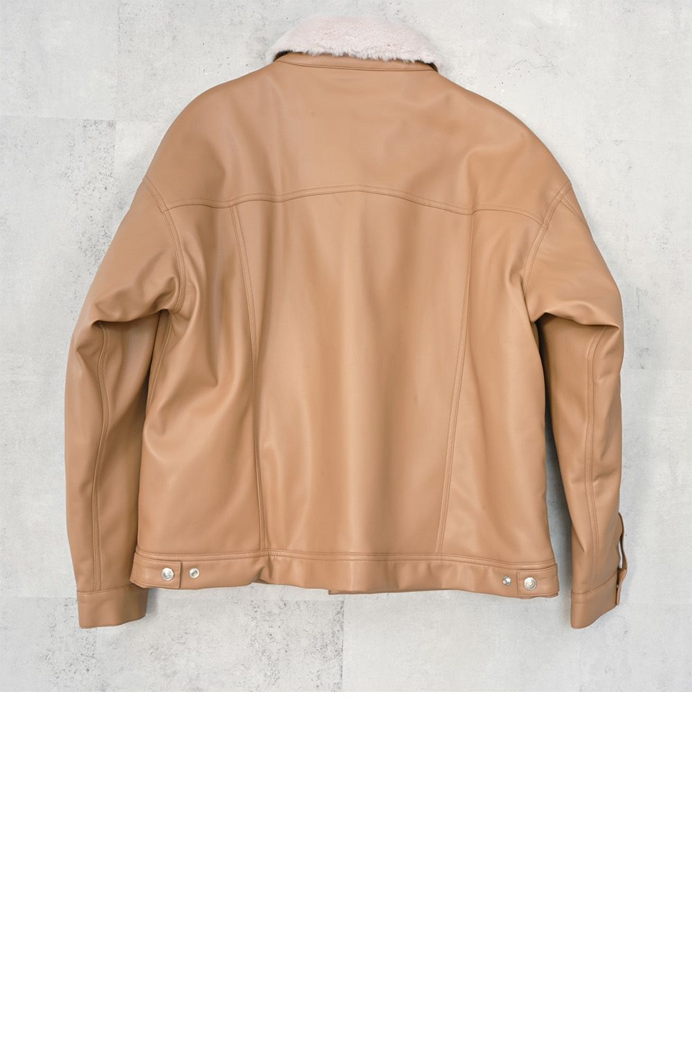 LEATHER FUR OVER G / オーバーサイズ エコレザーGジャン