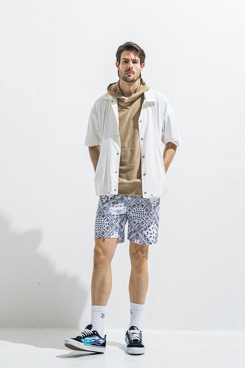 NYLON HALF COACH JACKET / ナイロン ハーフスリーブ コーチジャケット