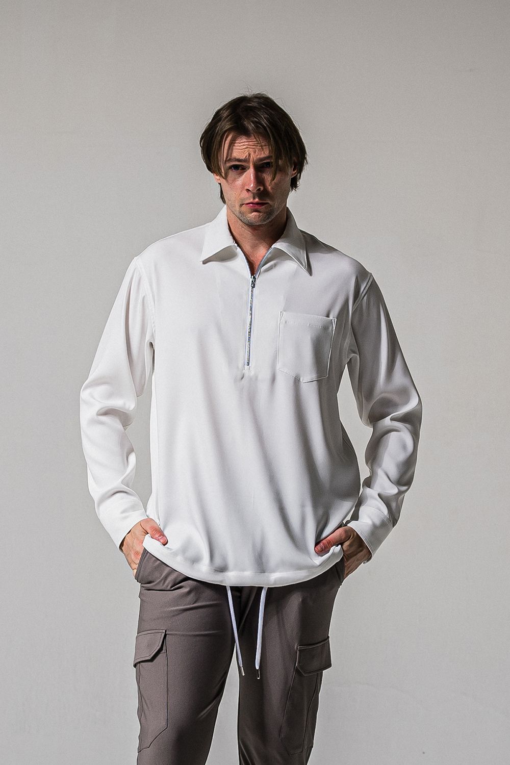 PULLOVER SATIN SHIRT / プルオーバー サテン シャツ