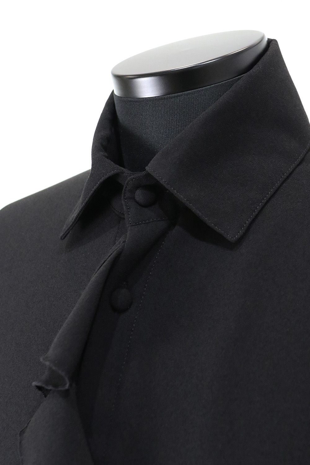 Crape Lace Up Single Frill Shirts / クレープ レースアップ シングル フリルシャツ