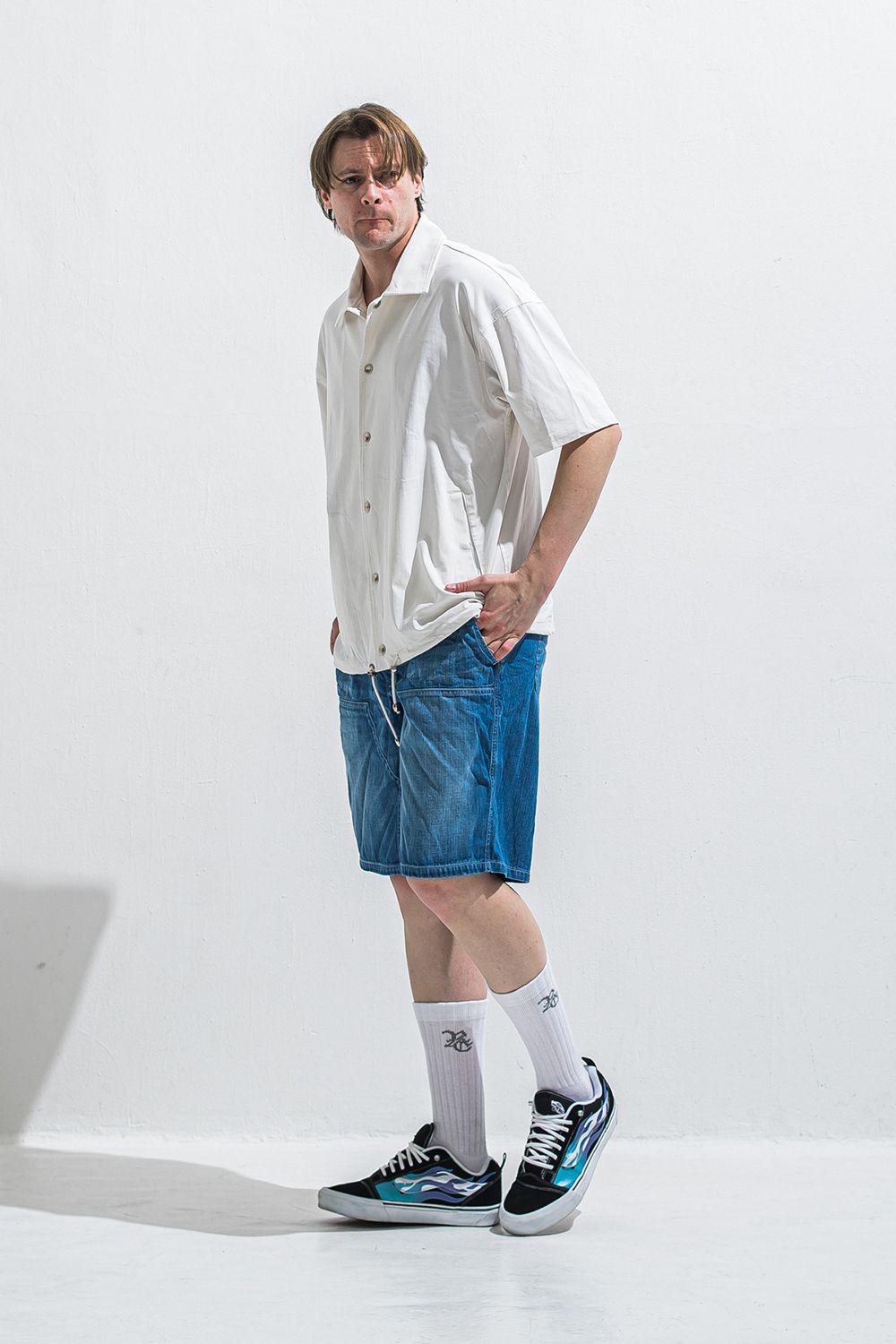 NYLON HALF COACH JACKET / ナイロン ハーフスリーブ コーチジャケット