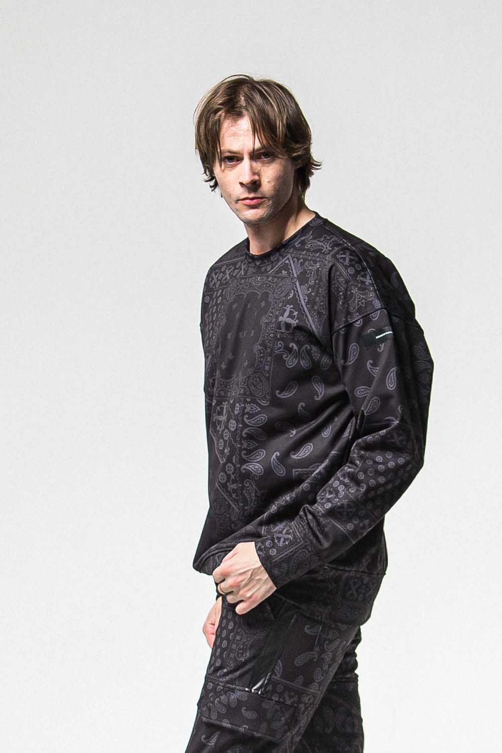 PAISLEY BACK FLEECE DROP TRINER / ペイズリー バック フリース ドロップ トレーナー