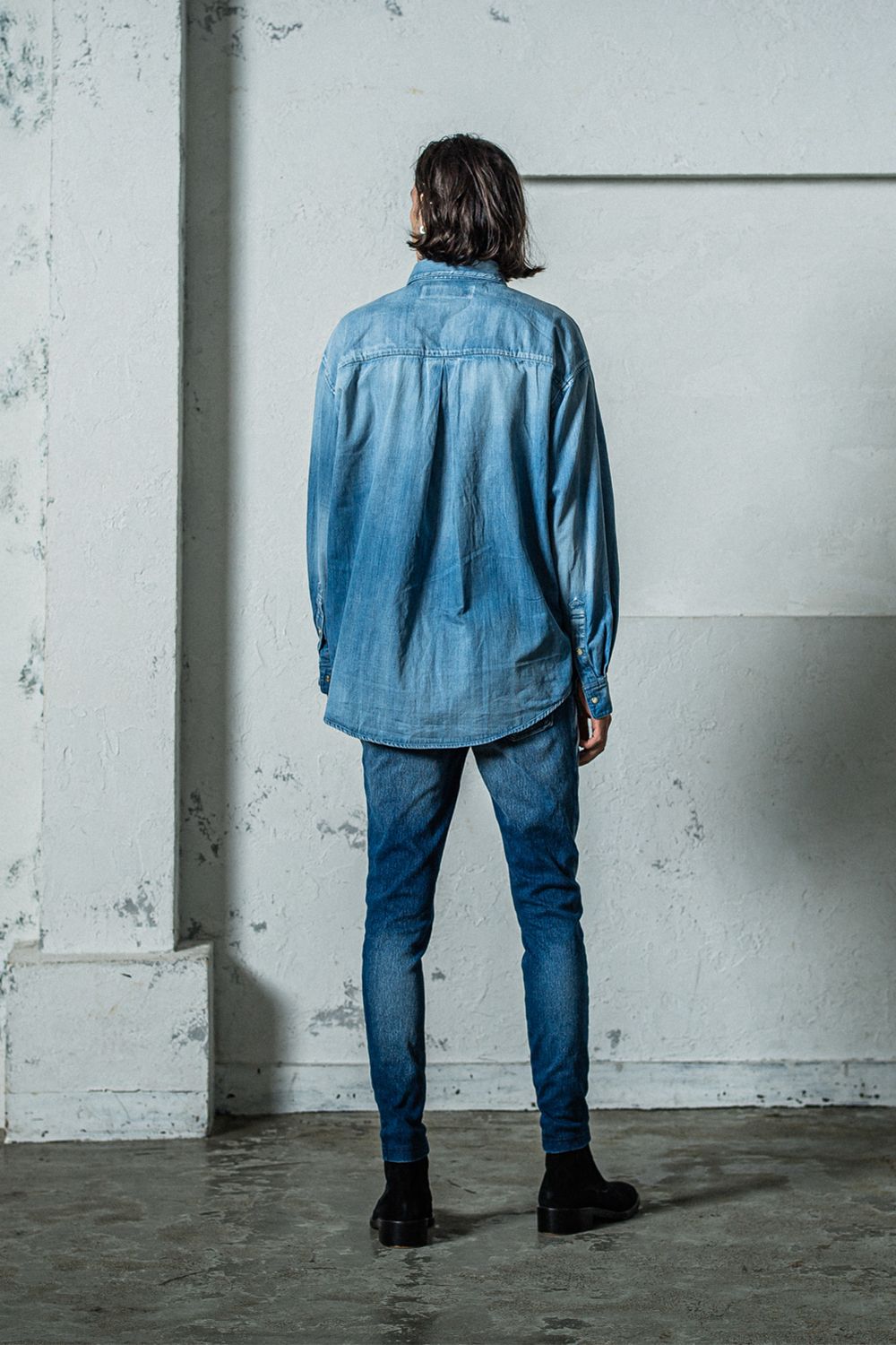 EX DENIM JERSEY EDGE PT / デニム ジャージ エッジ ラインパンツ