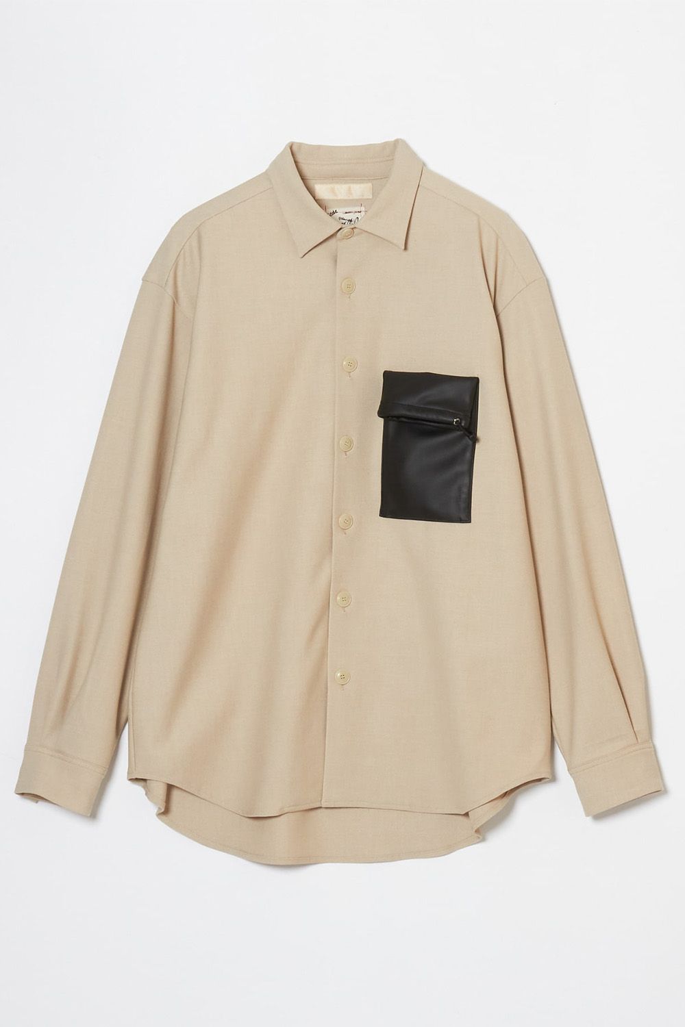 Eco leather pocket SH / エコレザー ポケット シャツ