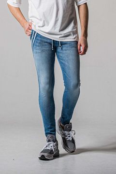 EX DENIM JERSEY EDGE PT / デニム ジャージ エッジ ラインパンツ