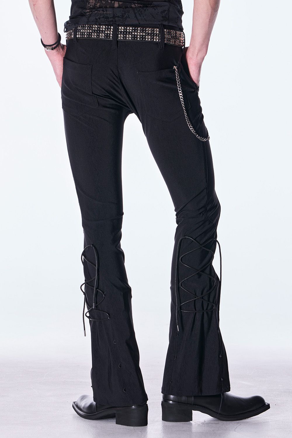 High Tension Jersey Lace Up Flare Pants / ハイテンション ジャージ レースアップ フレア パンツ