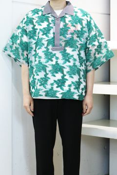 Mesh jaquard skipper shirt / メッシュ ジャガード スキッパー シャツ