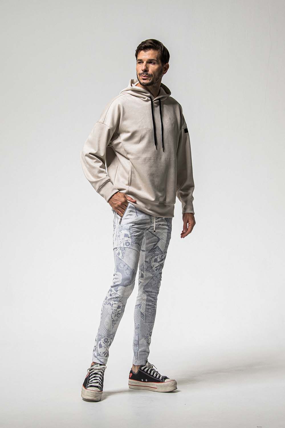 SUEDE LOOSE HOODIE / スウェード ルーズ フーディ