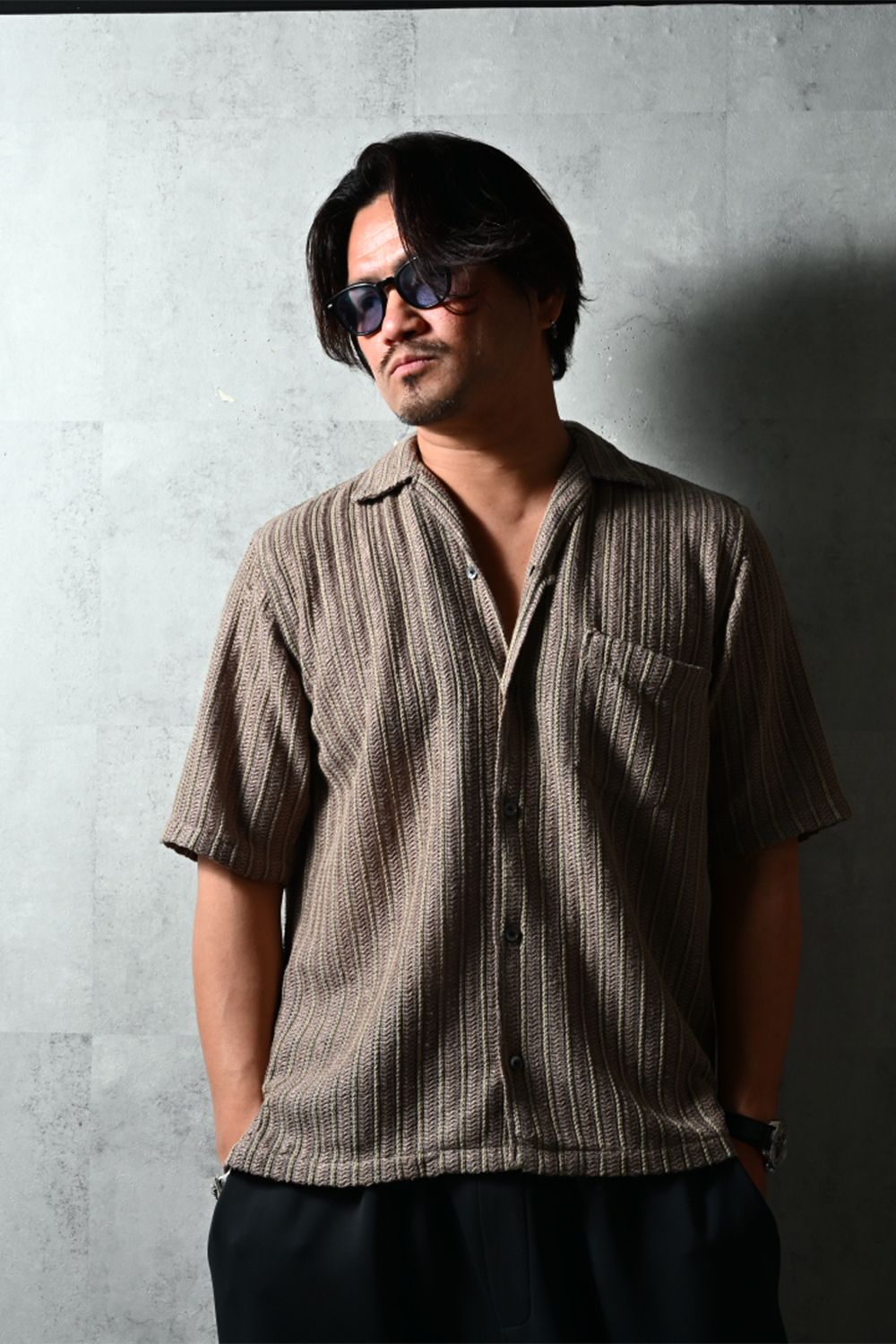 russel shirts / ラッセル織り オープンカラーシャツ