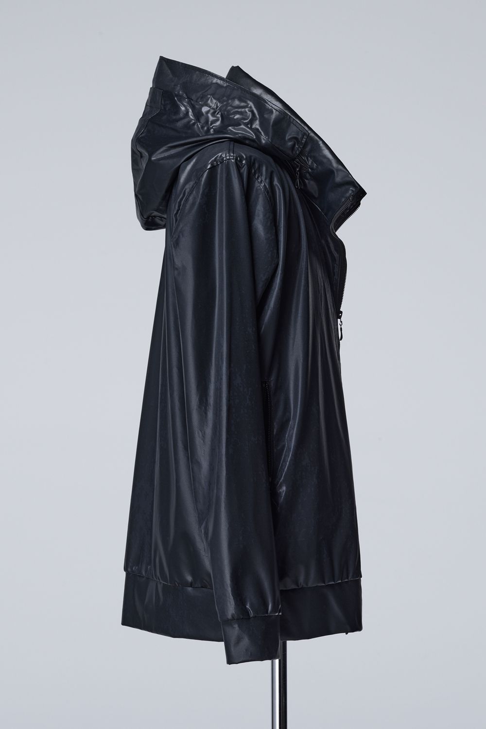 Cross Dot Wet Print Stand Collar Zip Blouson
