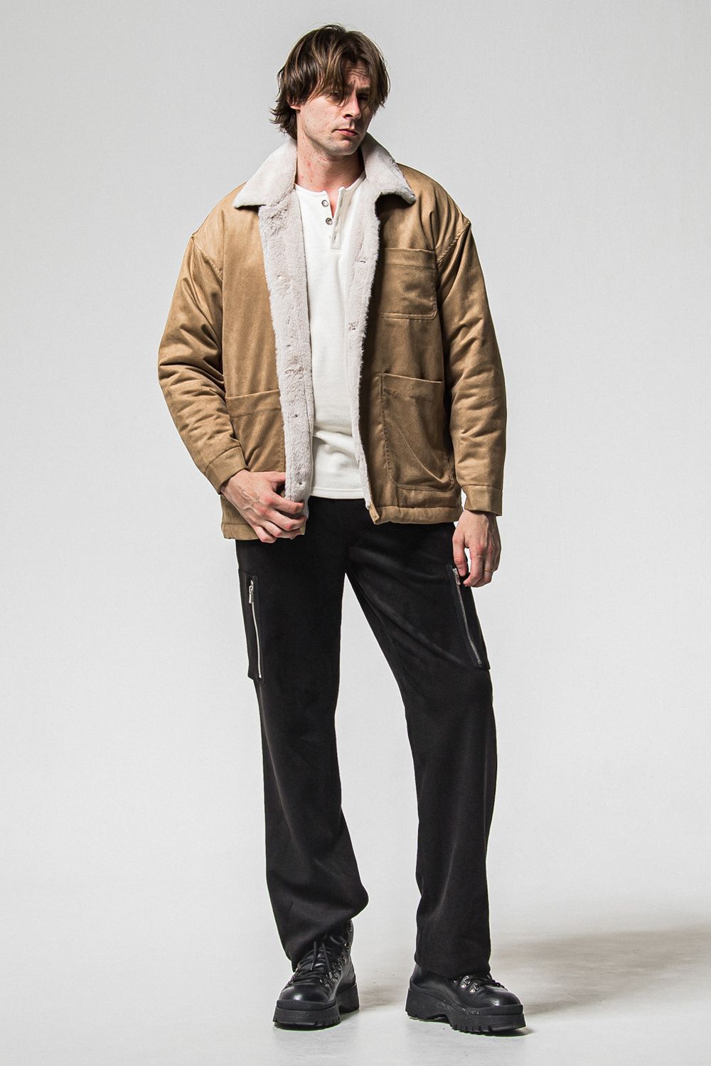 SUEDE FUR COVER ALL / スウェード ファー カバーオール