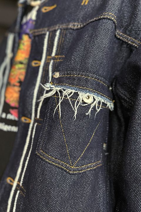 meagratia Loose twist yarn denim Style