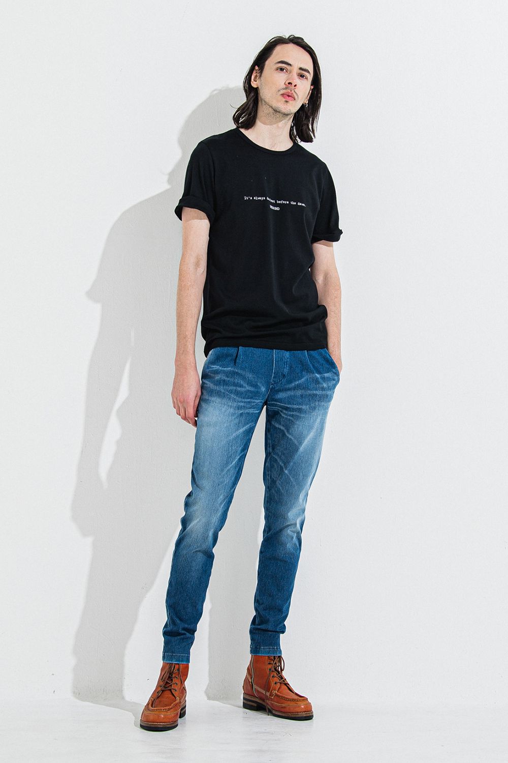 DENIM JERSEY CHRIS EASY TUCK PT / デニム ジャージ クリス イージー タック パンツ