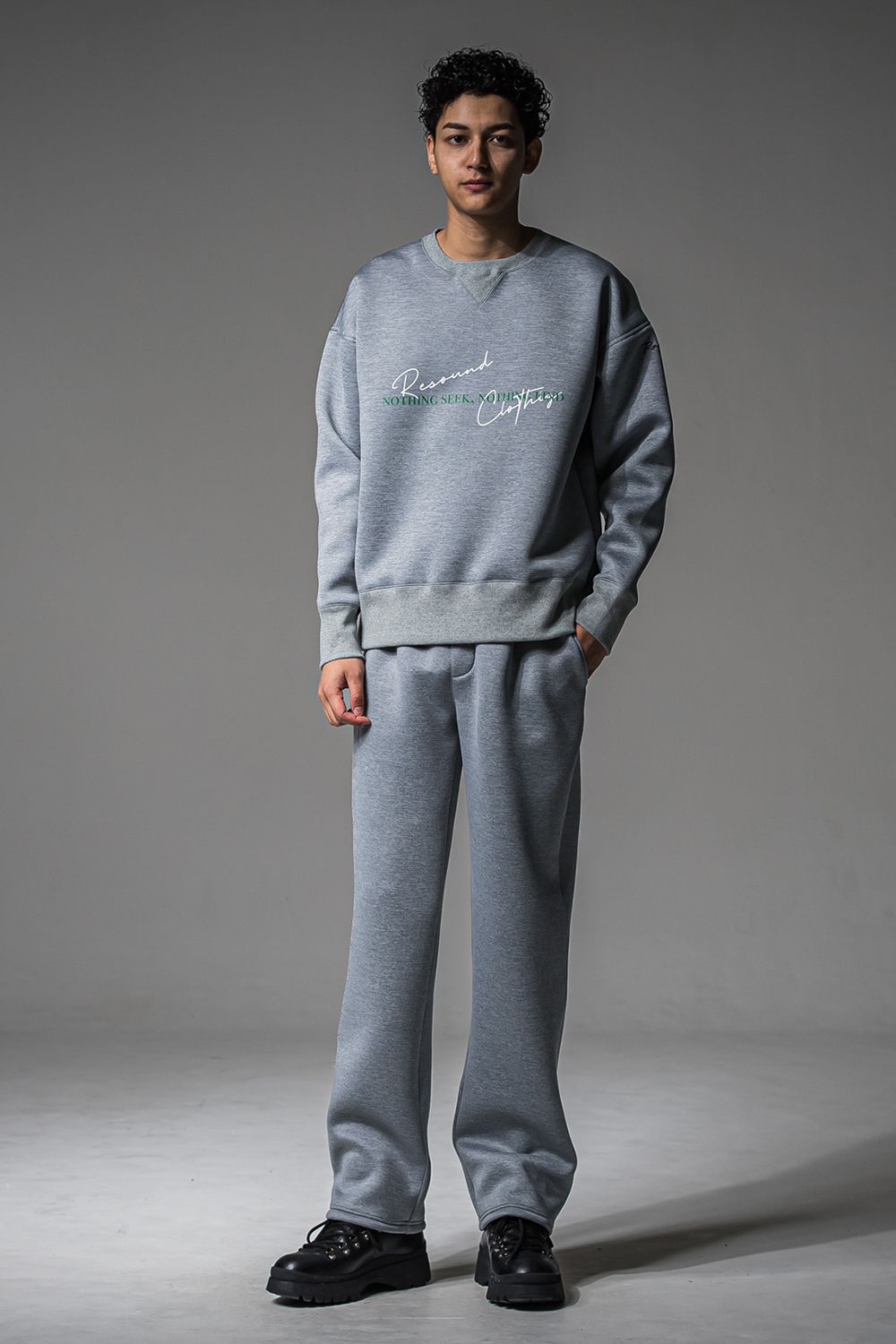 HD NOTHING DROP TRAINER / ドロップショルダー メッセージプリント ルーズトレーナー