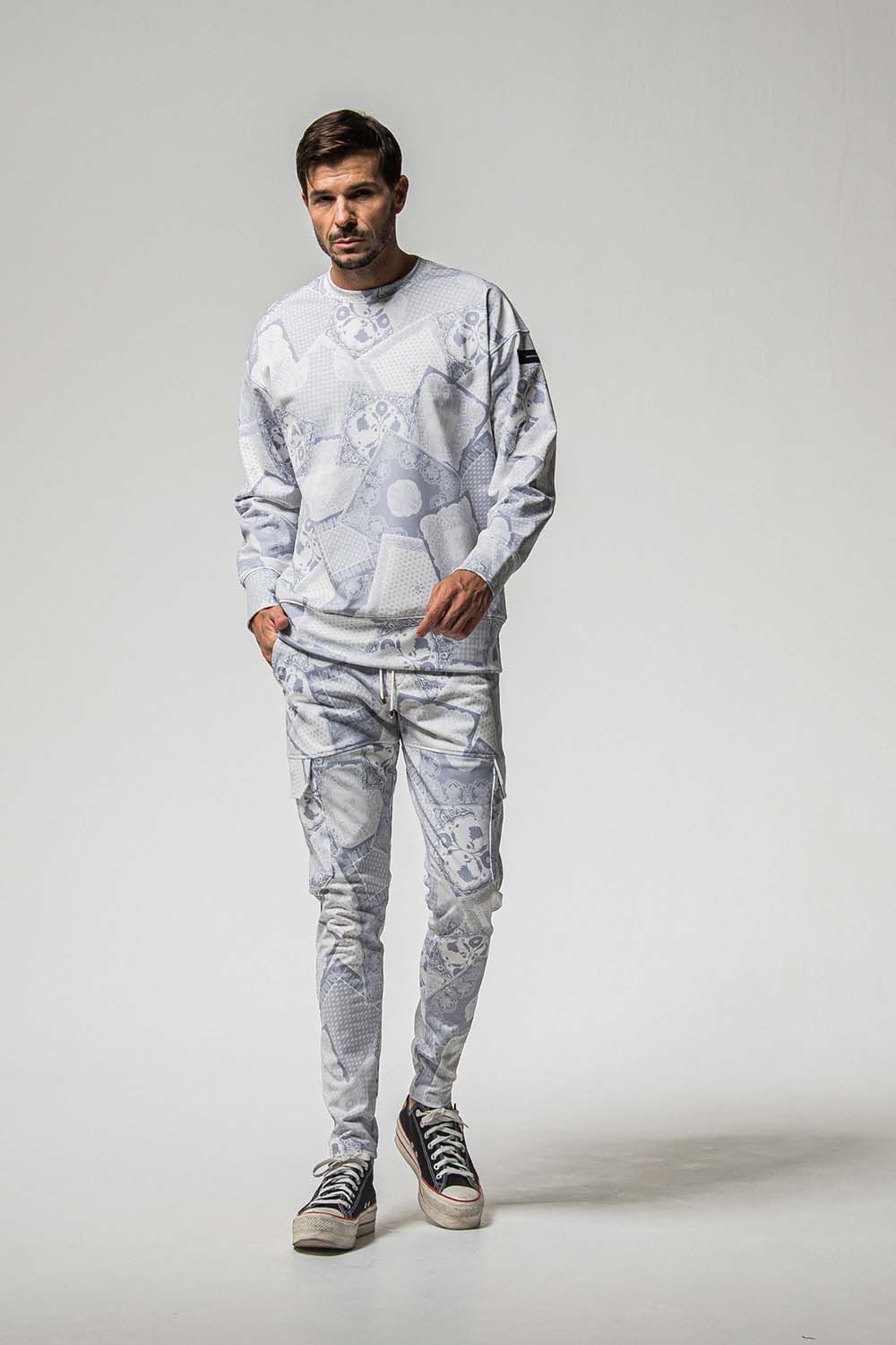 PAISLEY BACK FLEECE DROP TRINER / ペイズリー バック フリース ドロップ トレーナー