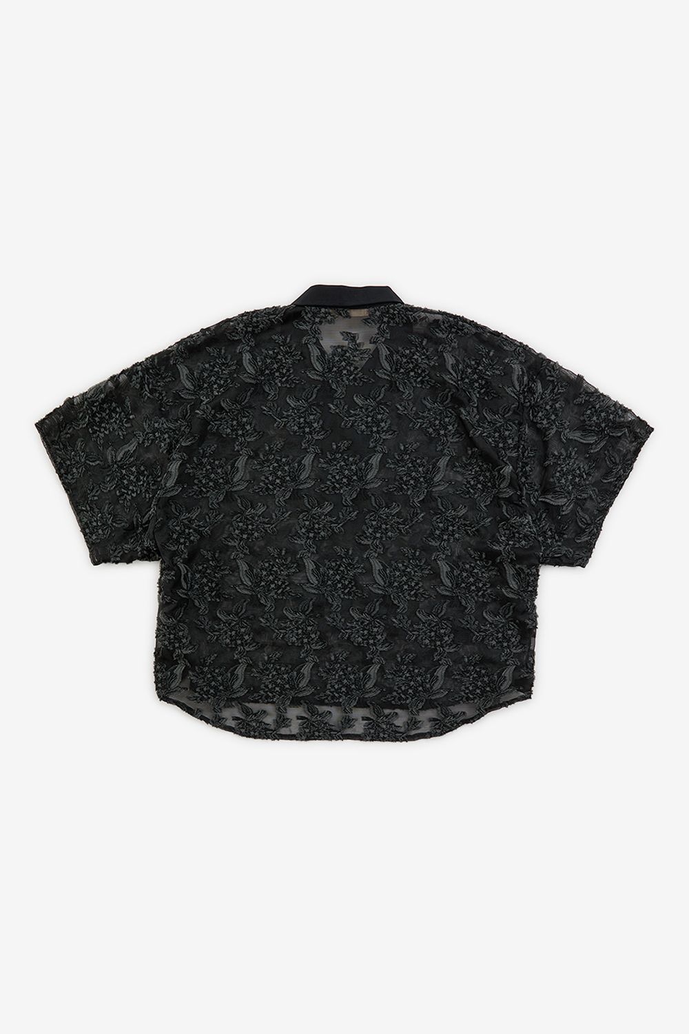 Mesh jaquard skipper shirt / メッシュ ジャガード スキッパー シャツ