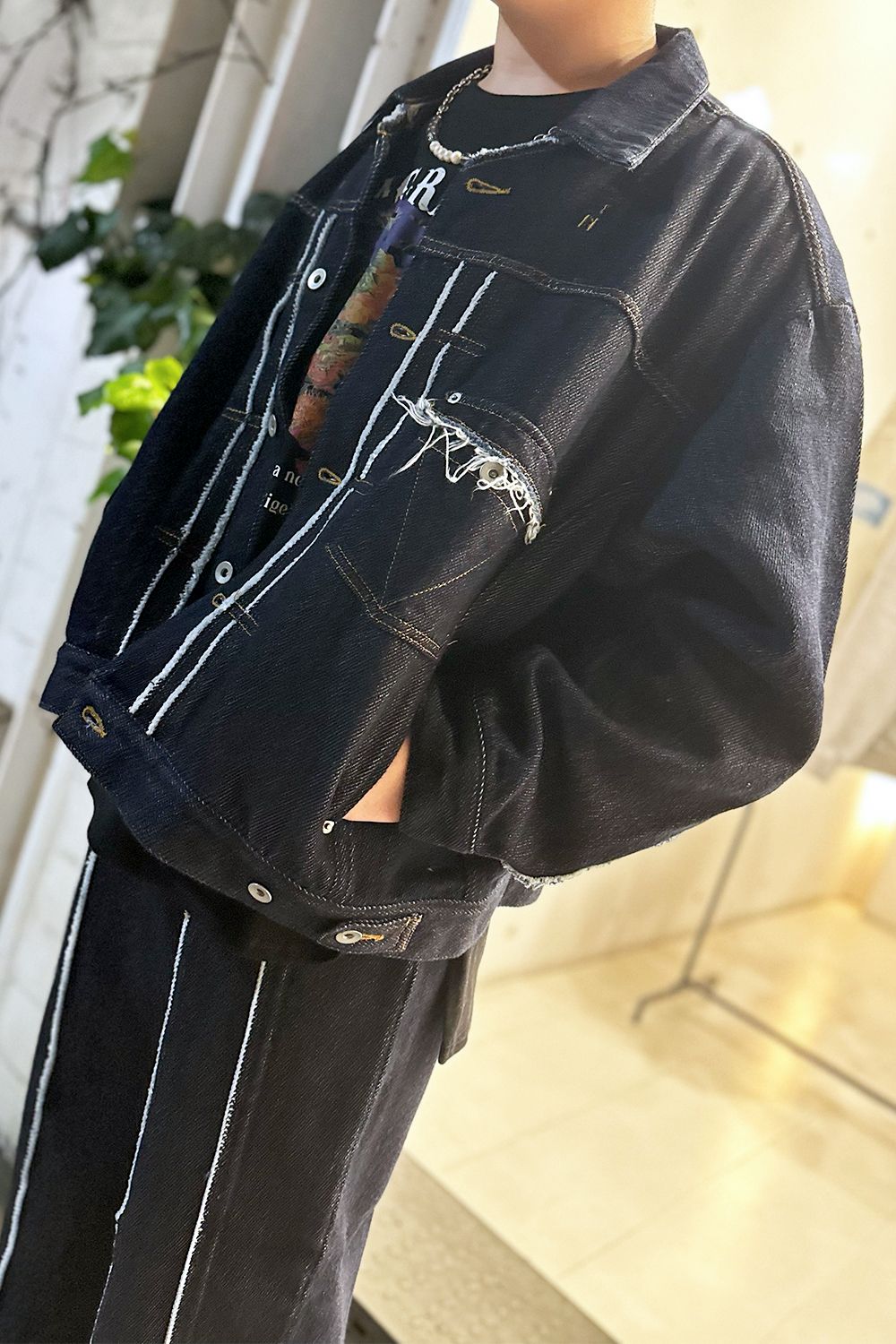 Loose twist yarn denim BL / ルーズ ツイスト ヤーン デニム ブルゾン