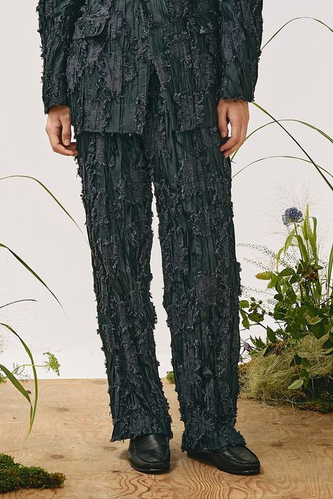 Pleats cut jucquared trousers / プリーツ カットジャガード トラウザーズ