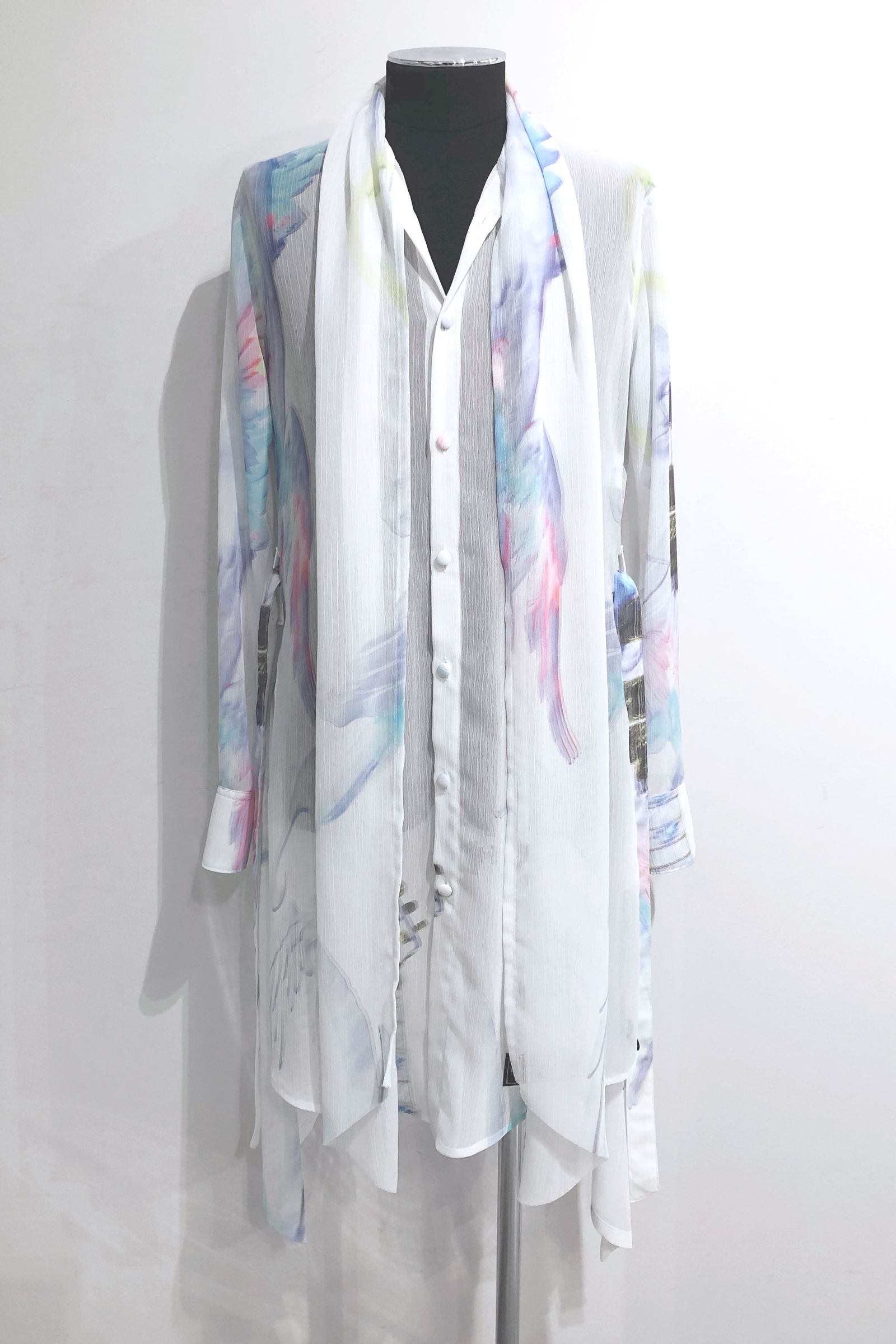 kiryuyrik 24AW YOURYU ストールフレアロングシャツ M 新品 kiryuyrik - StoalFlareShirt / スト―ル付きフレアシャツ