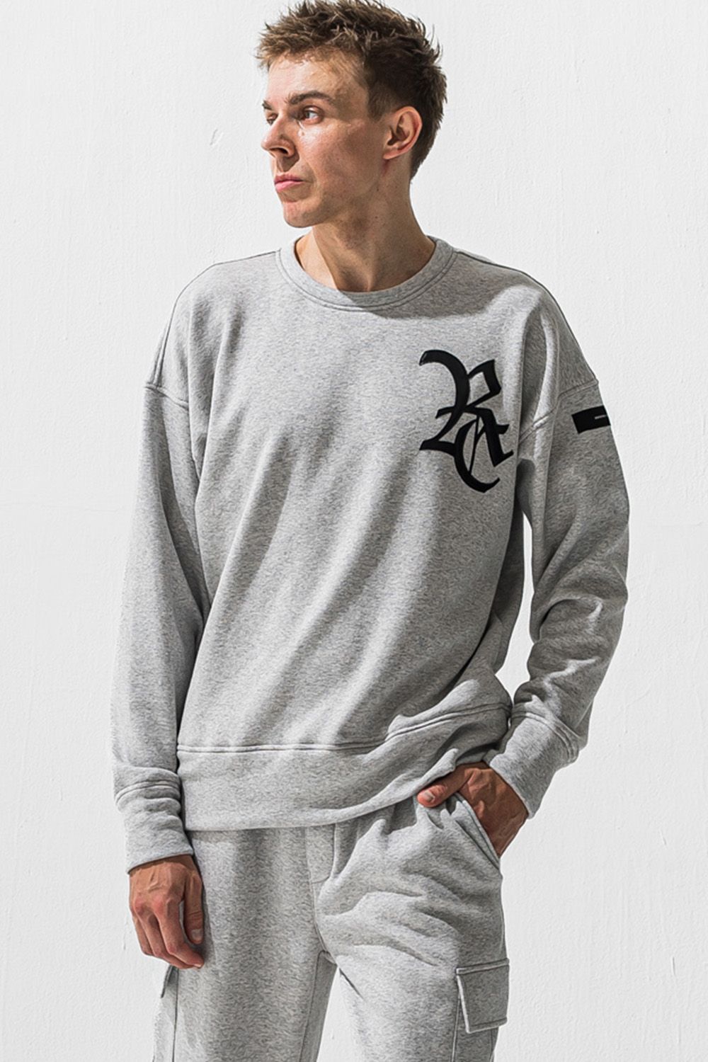 RC velours fleece drop trainer / RCロゴ 裏起毛 ベロア フリース ドロップショルダー ルーズトレーナー