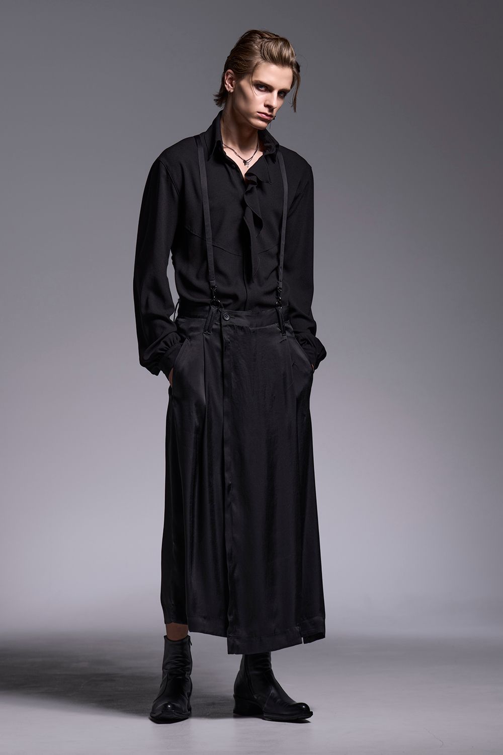 Vintage Satin Skirt Suspender Slacks / ヴィンテージサテン スカート サスペンダー スラックス