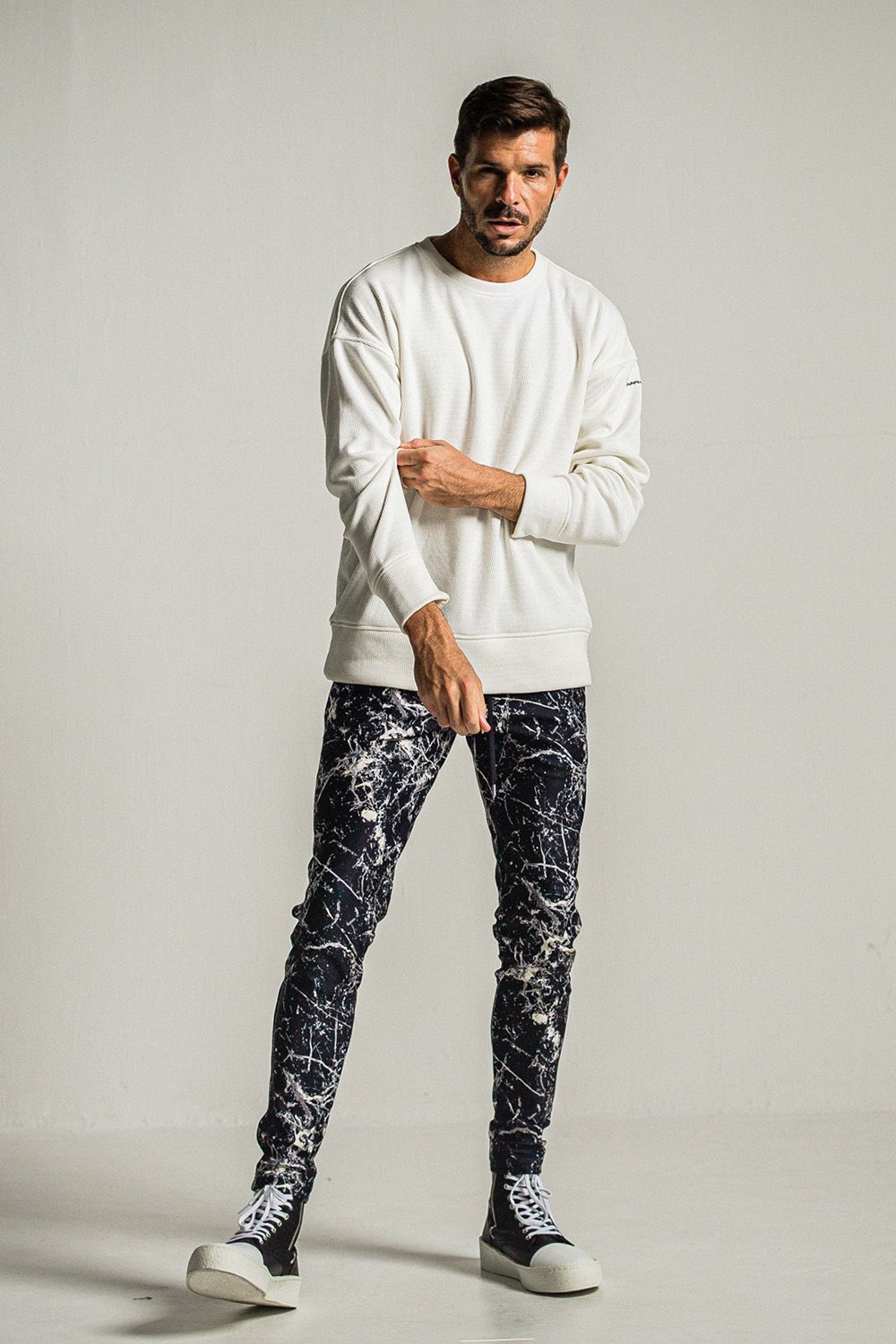 VELOURS FLEECE THERMAL LOOSE TRAINER / ベロア フリース サーマル ルーズ トレーナー