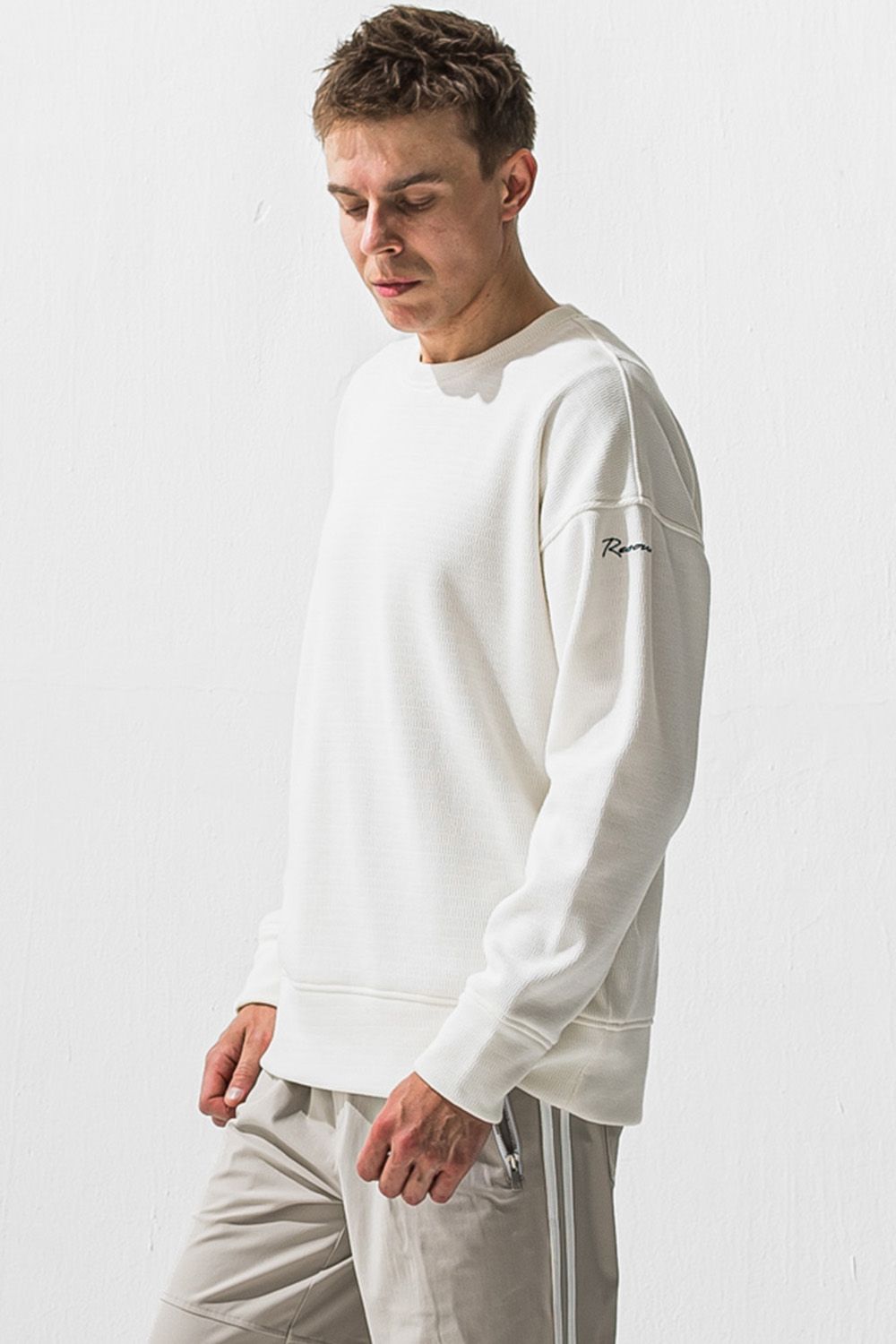 velours fleece thermal loose trainer / 裏起毛 ベロア フリース サーマル ルーズトレーナー